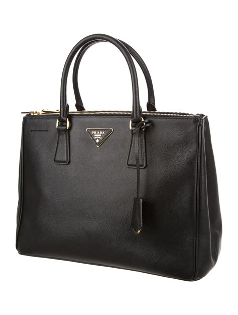 Prada Small Lux Double Zip Saffiano Leather Tote 